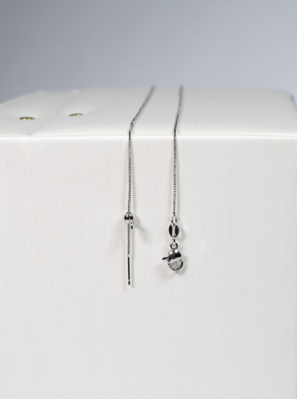 Cadena Rhodium Aguja Terminada Plateado