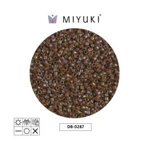 Miyuki Delica Cinnamon Lined Topaz Luster