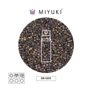 Miyuki Delica Mate Metalico Dorado Arcoiris Rosa-Verde