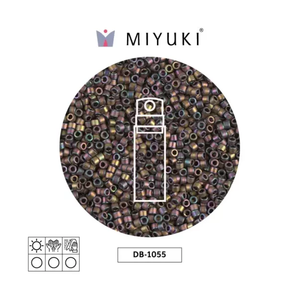 Miyuki Delica Mate Metalico Dorado Arcoiris Rosa-Verde
