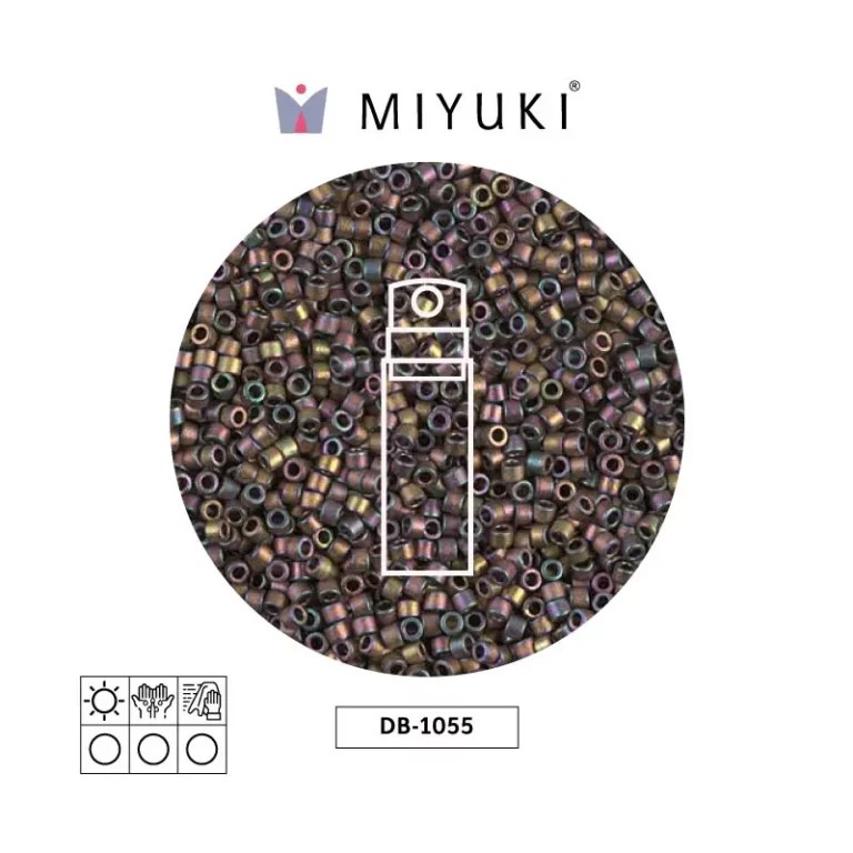 Miyuki Delica Mate Metalico Dorado Arcoiris Rosa-Verde