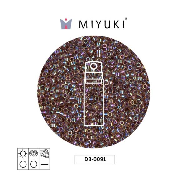 Miyuki Delica Cranberry Lined Ligth Topaz AB