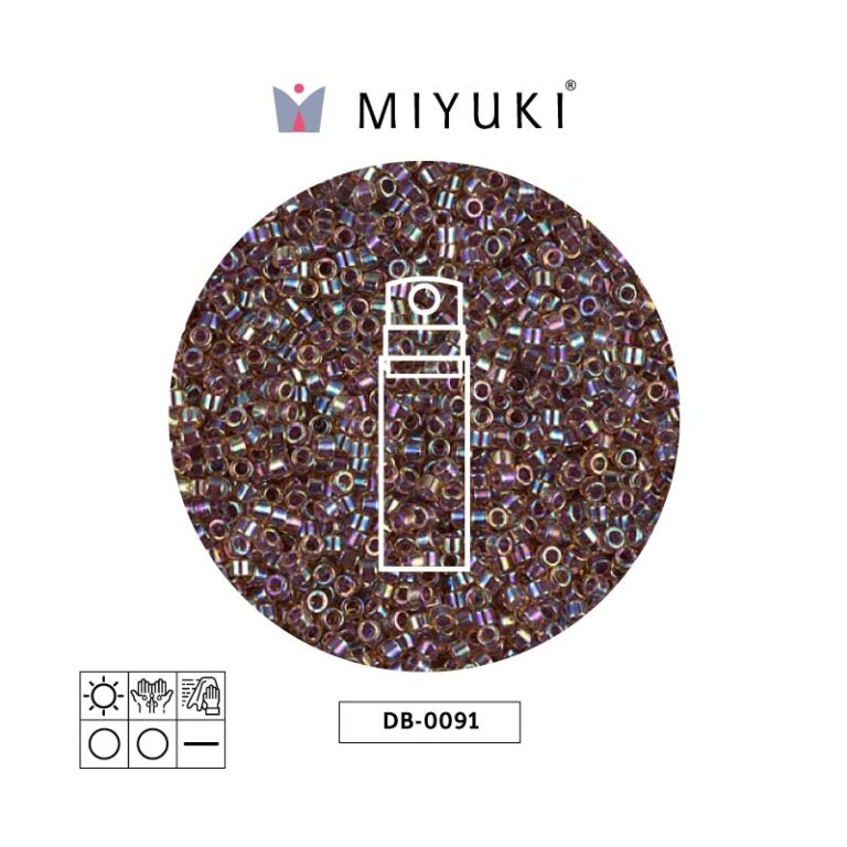 Miyuki Delica Cranberry Lined Ligth Topaz AB