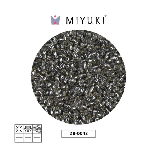 Miyuki Delica Transparente Gris Linea Plateada