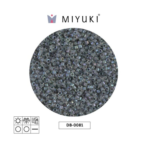 Miyuki Delica Grey Lined Crystal AB