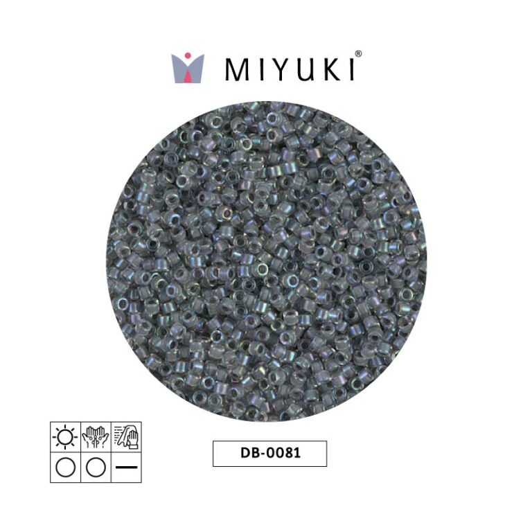Miyuki Delica Grey Lined Crystal AB