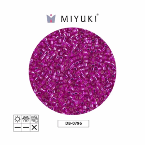 Miyuki Delica Transparente Fucsia Linea Plateada