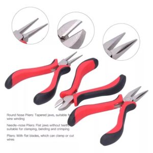 Kit 3 Pinzas Bisuteria Pinza Economica Mango Grueso  Set Pinza BasicaPara Alambrismo CV555-8