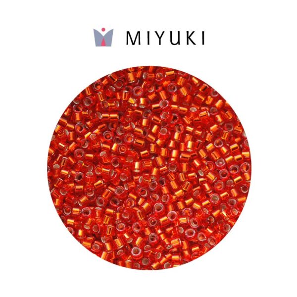 Miyuki Delica Transparente Padparadscha-Plateada