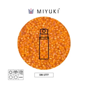 Miyuki Delica White Lined Orange AB