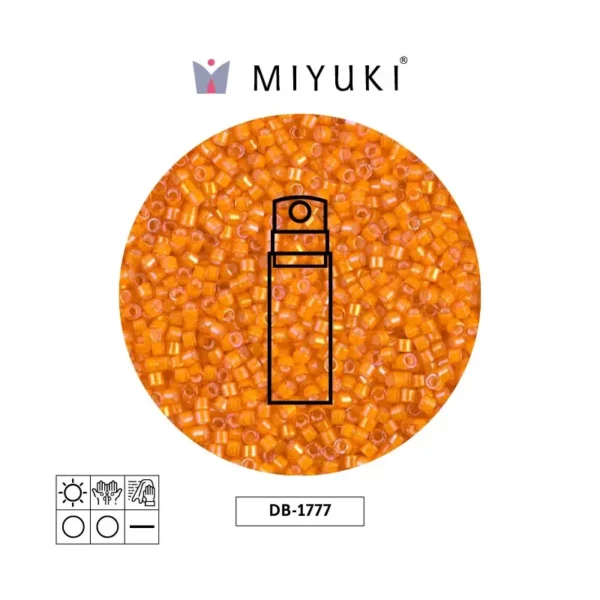 Miyuki Delica White Lined Orange AB
