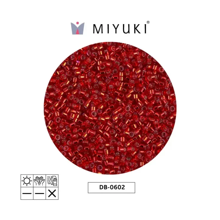 Miyuki Delica Transparente Rojo Linea Plateada