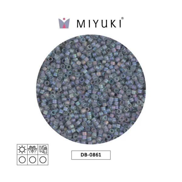 Miyuki Delica Matte Tran Grey AB