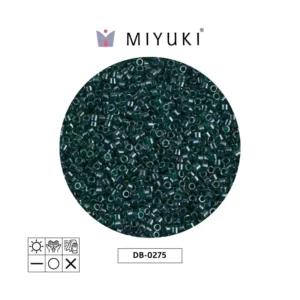 Miyuki Delica Lined Emerald Luster