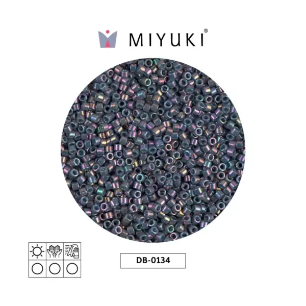 Miyuki DelicaOpaque Purple Grey Rainbow Luster