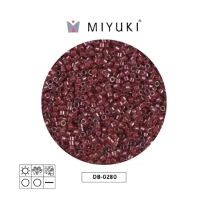 Miyuki Delica Cranberry Lined Crystal Luster