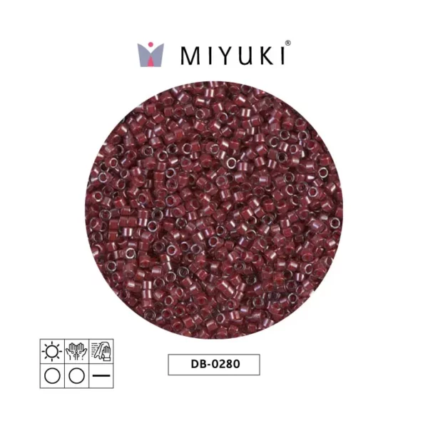Miyuki Delica Cranberry Lined Crystal Luster