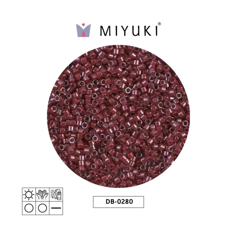 Miyuki Delica Cranberry Lined Crystal Luster