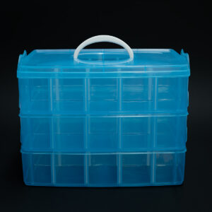 Caja Organizadora plástico 3 pisos cuadrada grande