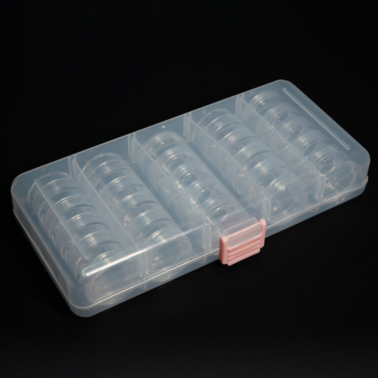 Caja Organizadora plástico rosada tarros pequeña