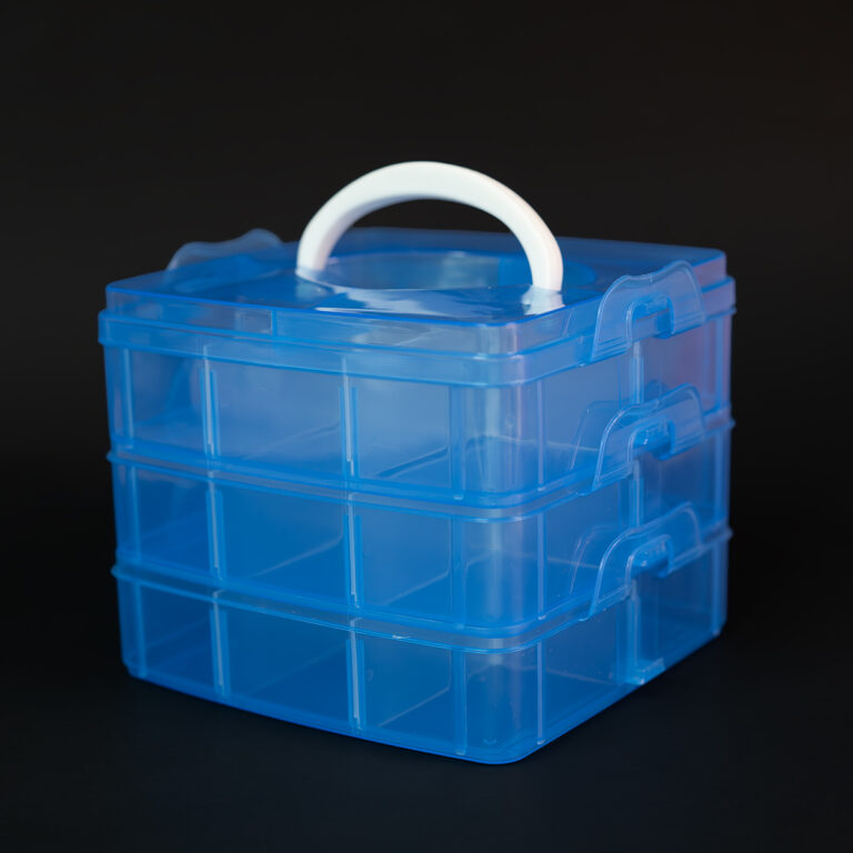 Caja Organizadora plástico 3 pisos cuadrada pequeña