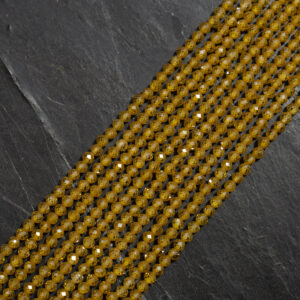 Piedra Natural Faceteada Zircon Amarillo DA-356 Piedra Natural Redonda 3mm