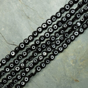 Cristal Ojo Turco Plano Vidrio 8 mm Negro Ojo Turco Plano Vidrio 8 mm Negro