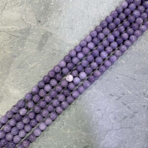 Piedra Natural Lepidolite Purpura Piedra Natural Redonda 6 mm